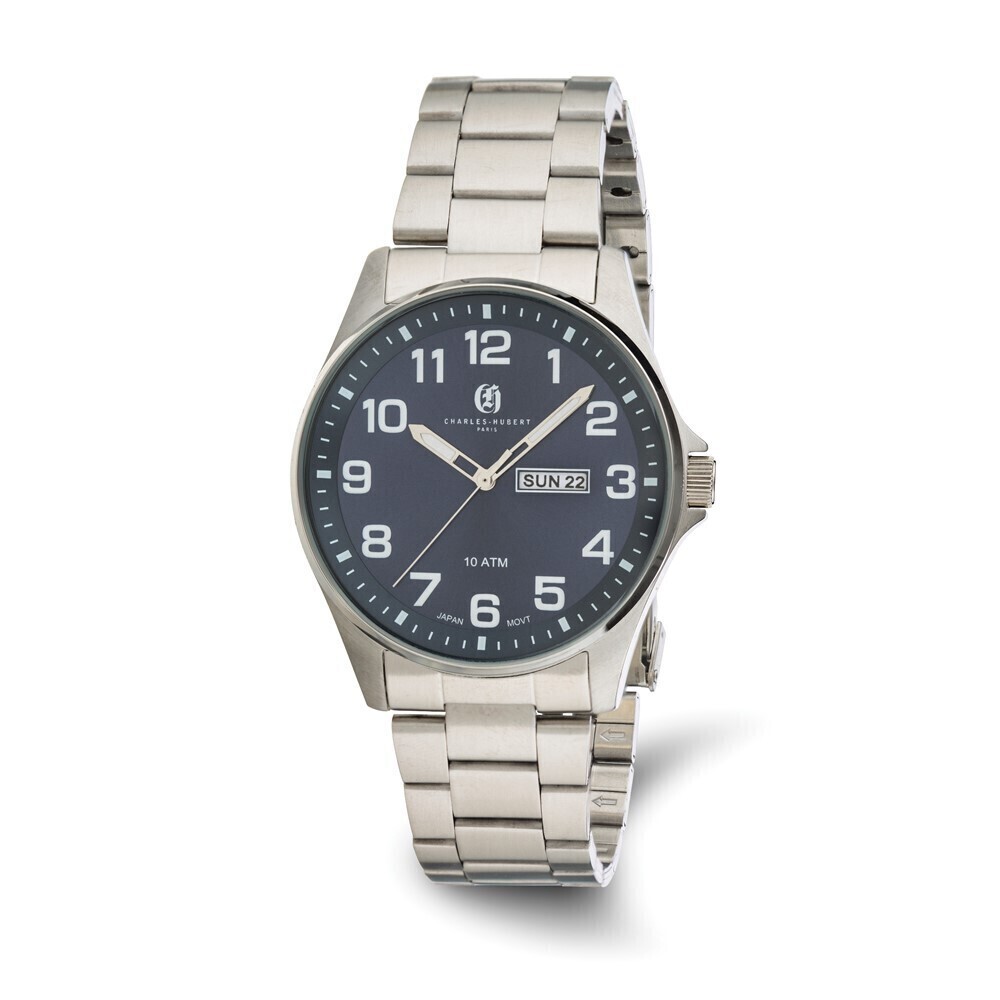 Kazi Luxury Charles Hubert Stainless Steel Blue Dial Watch